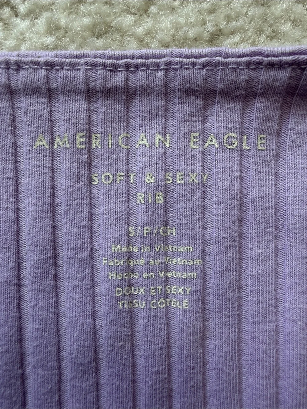 American Eagle Ribbed Square-Neck Crop Top